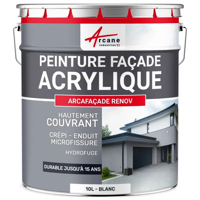 arcane-arcafa-ade-peinture-fa-ade-blanc-acrylique-10-l image 1