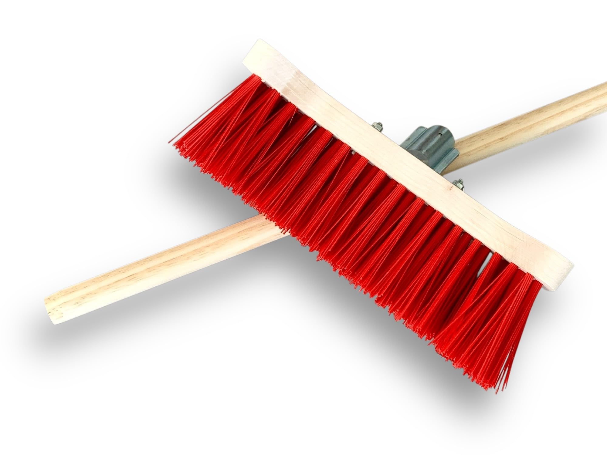 kibros-baldozer-32-cm-balai-cantonnier-pvc-rouge-avec-manche image 2