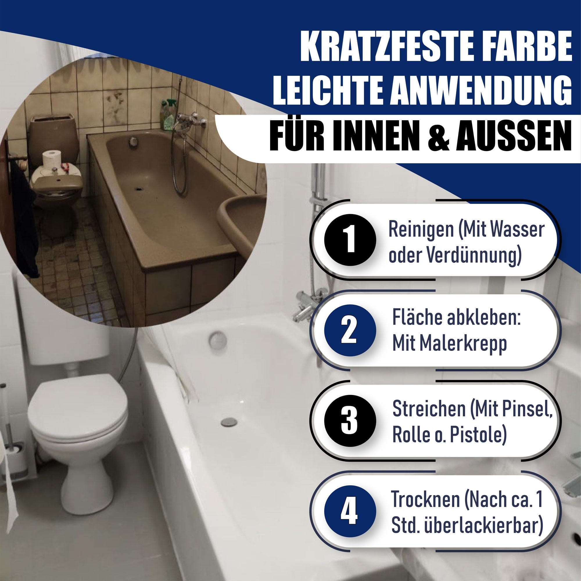 hamburger-lack-profi-badewannenlack-peinture-baignoire-rouge-fraise-ral-3018-1l image 3