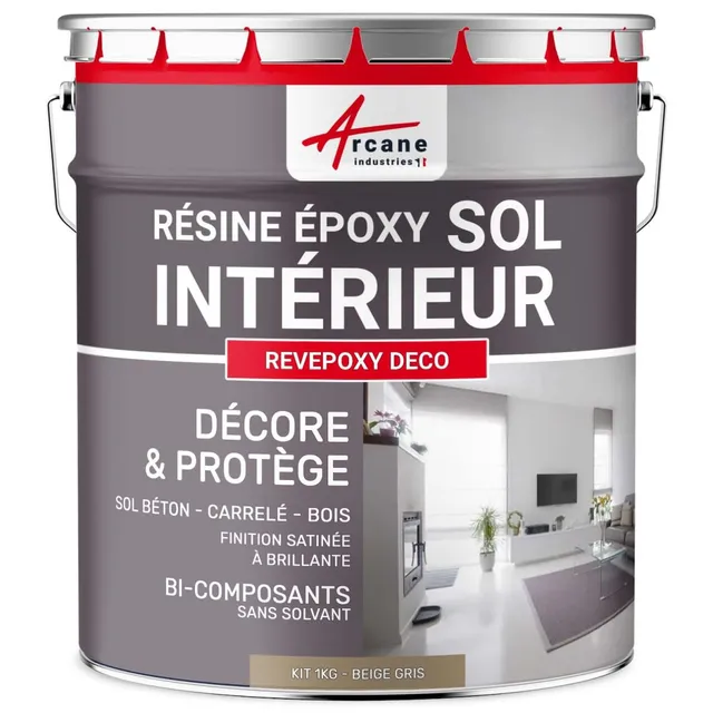 arcane-arcapoxy-peinture-poxy-sol-1-kg-beige-gris-ral-1019 image 1