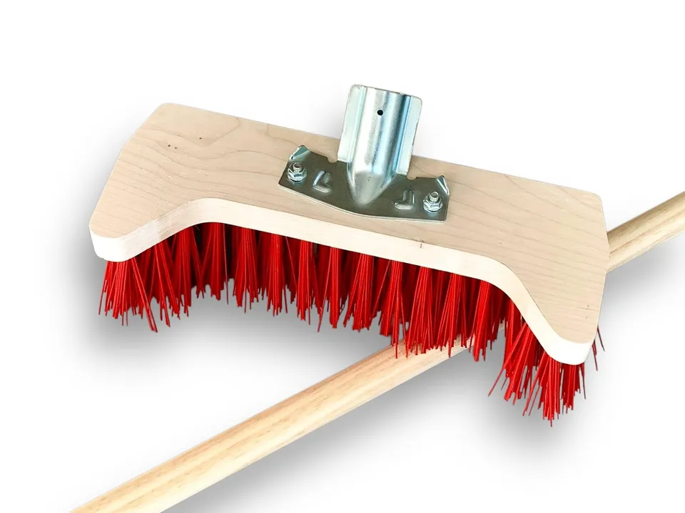 kibros-baldozer-32-cm-balai-cantonnier-pvc-rouge-avec-manche image 1