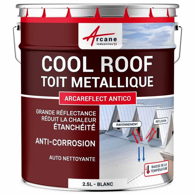 arcareflect-antico-peinture-coolroof-toit-2-5-l-blanc-anti-chaleur image 1