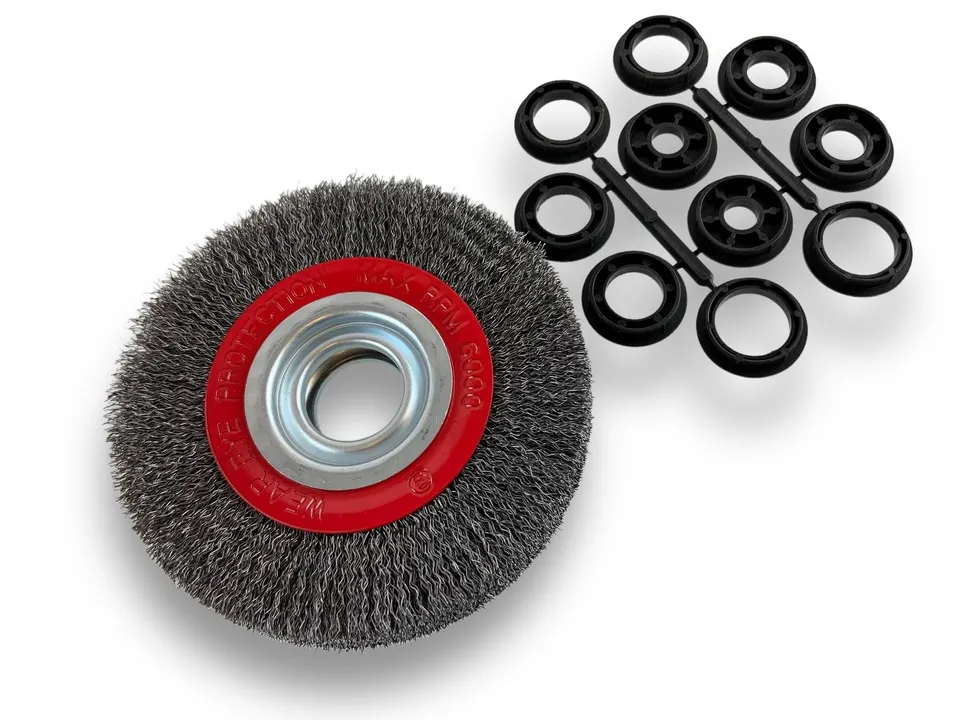 kibros-brosse-circulaire-touret-acier-150-mm-3-rangs-fil-souple image 1