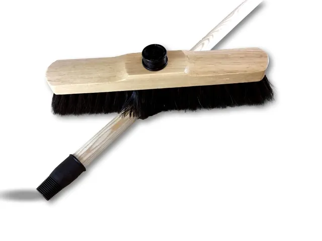 kibros-balai-m-nage-soie-grise-40-cm-avec-manche image 1
