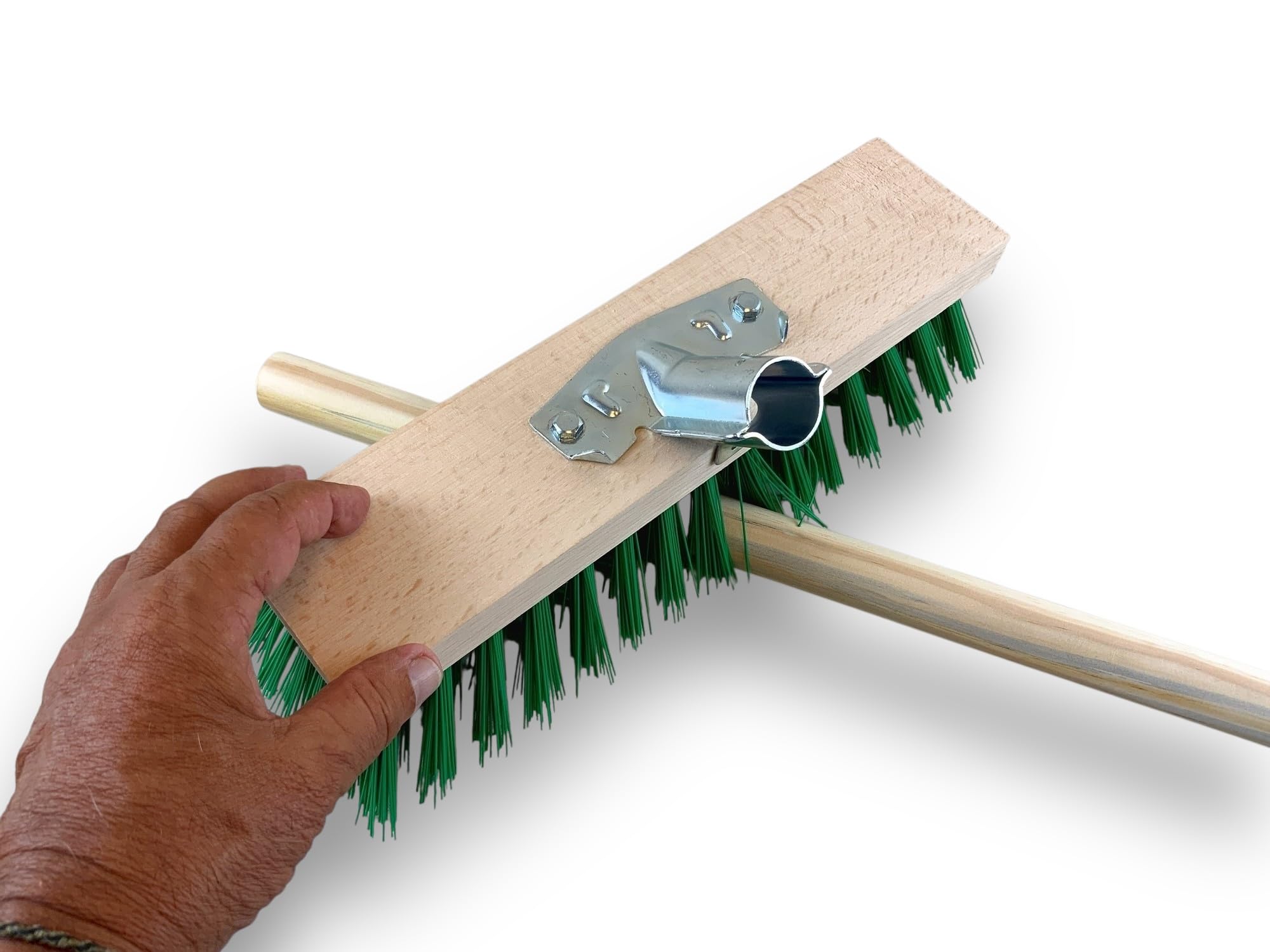 kibros-balai-cantonnier-32-cm-pvc-vert-balai-manche-bois-1-40-m image 4