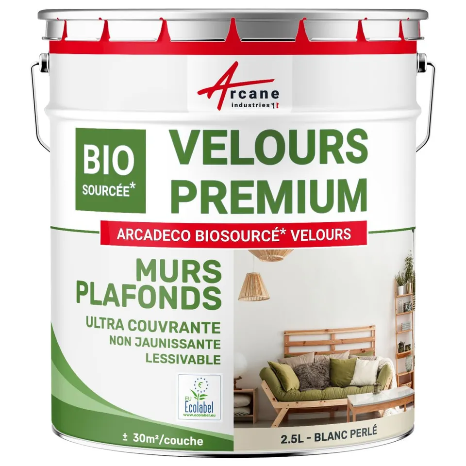 arcane-arcadeco-peinture-velours-2-5-l-blanc-perl-biosourc-e image 1