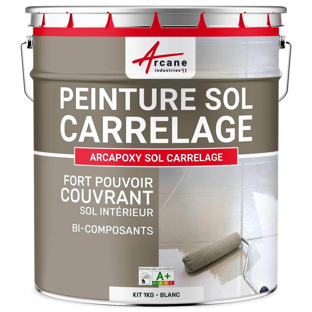 arcane-arcapoxy-peinture-sol-carrelage-1-kg-blanc-ral9003 image 1