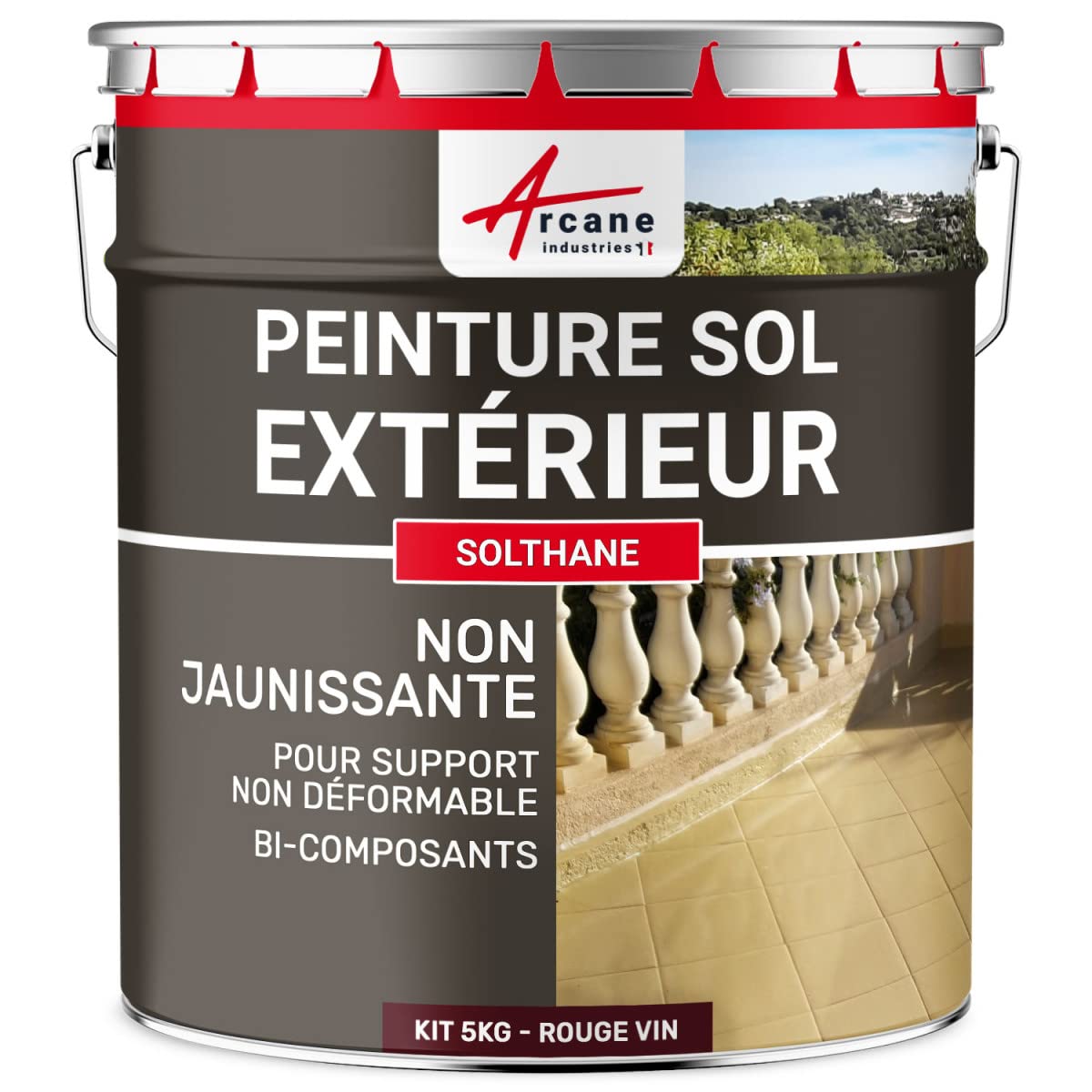 arcane-arcafa-ade-peinture-b-ton-5-kg-rouge-vin image 1