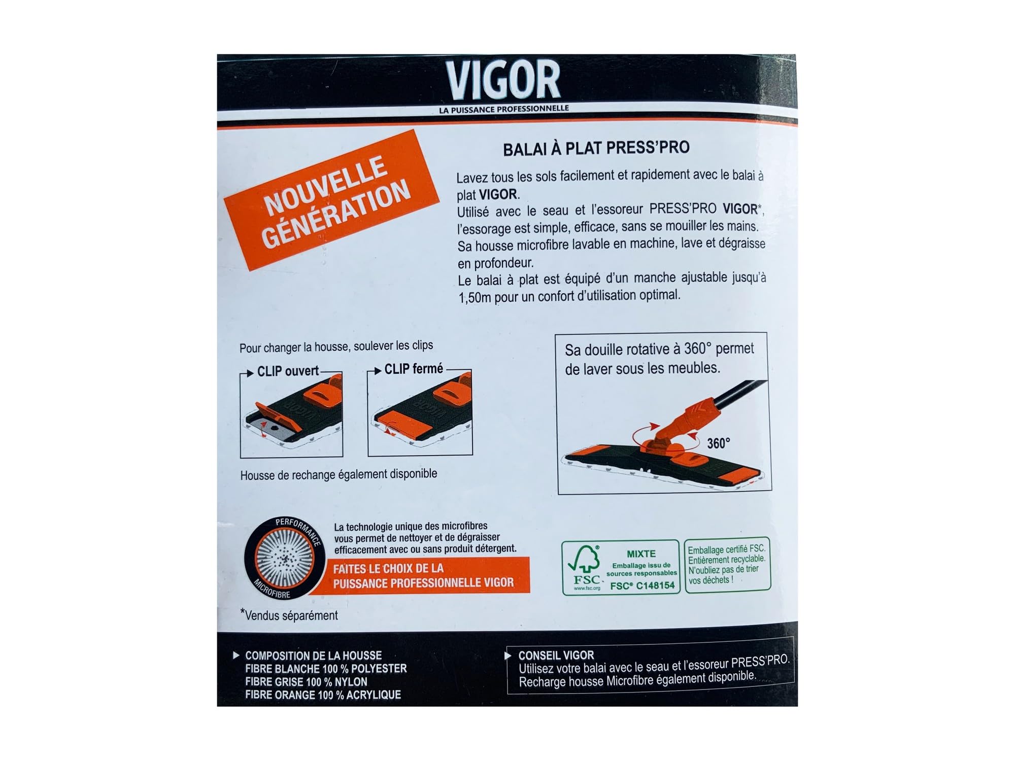 kibros-m-nage-kit-lave-sol-vigor-press-pro-balai-seau-microfibre image 8