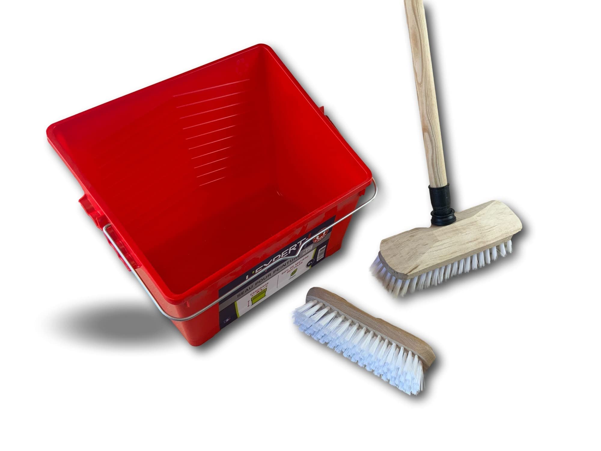 kibros-balai-lave-pont-balai-brosse-ppl-blanc-manche-bois-seau image 3