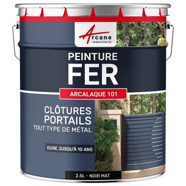 arcane-arcalaque-peinture-m-tal-antirouille-2-5-l-noir-mat image 1