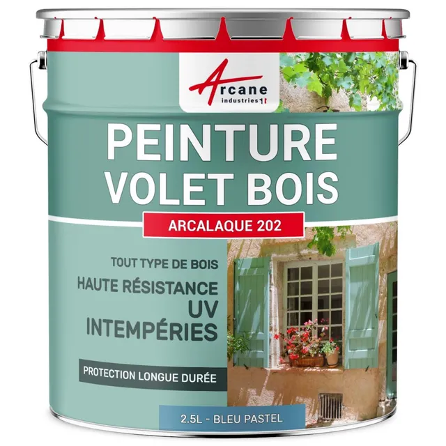 arcane-arcalaque-peinture-volet-bois-2-5-l-bleu-pastel-ral-5024-satin image 1