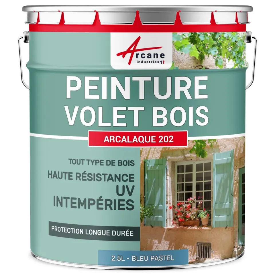 arcane-arcalaque-peinture-volet-bois-2-5-l-bleu-pastel-ral-5024-satin image 1