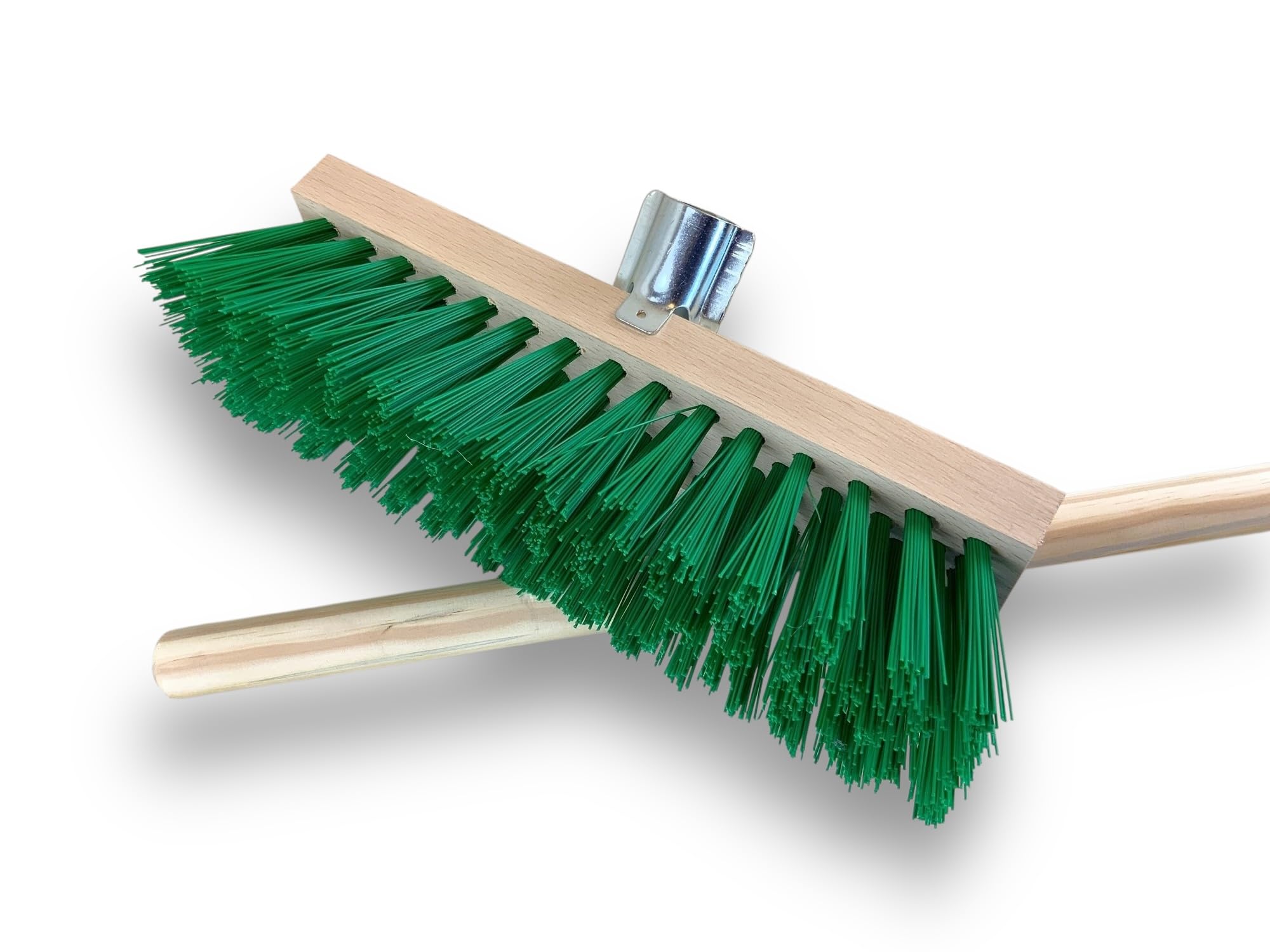 kibros-balai-cantonnier-32-cm-pvc-vert-balai-manche-bois-1-40-m image 2