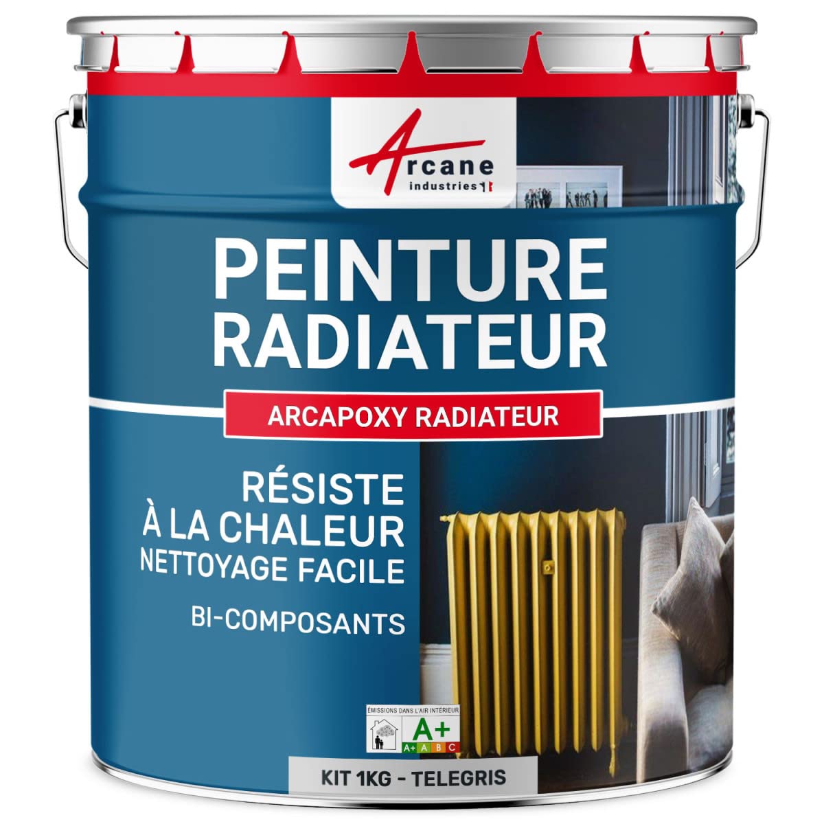 arcane-arcadeco-peinture-radiateur-1-kg-telegris-4-ral-7047 image 1