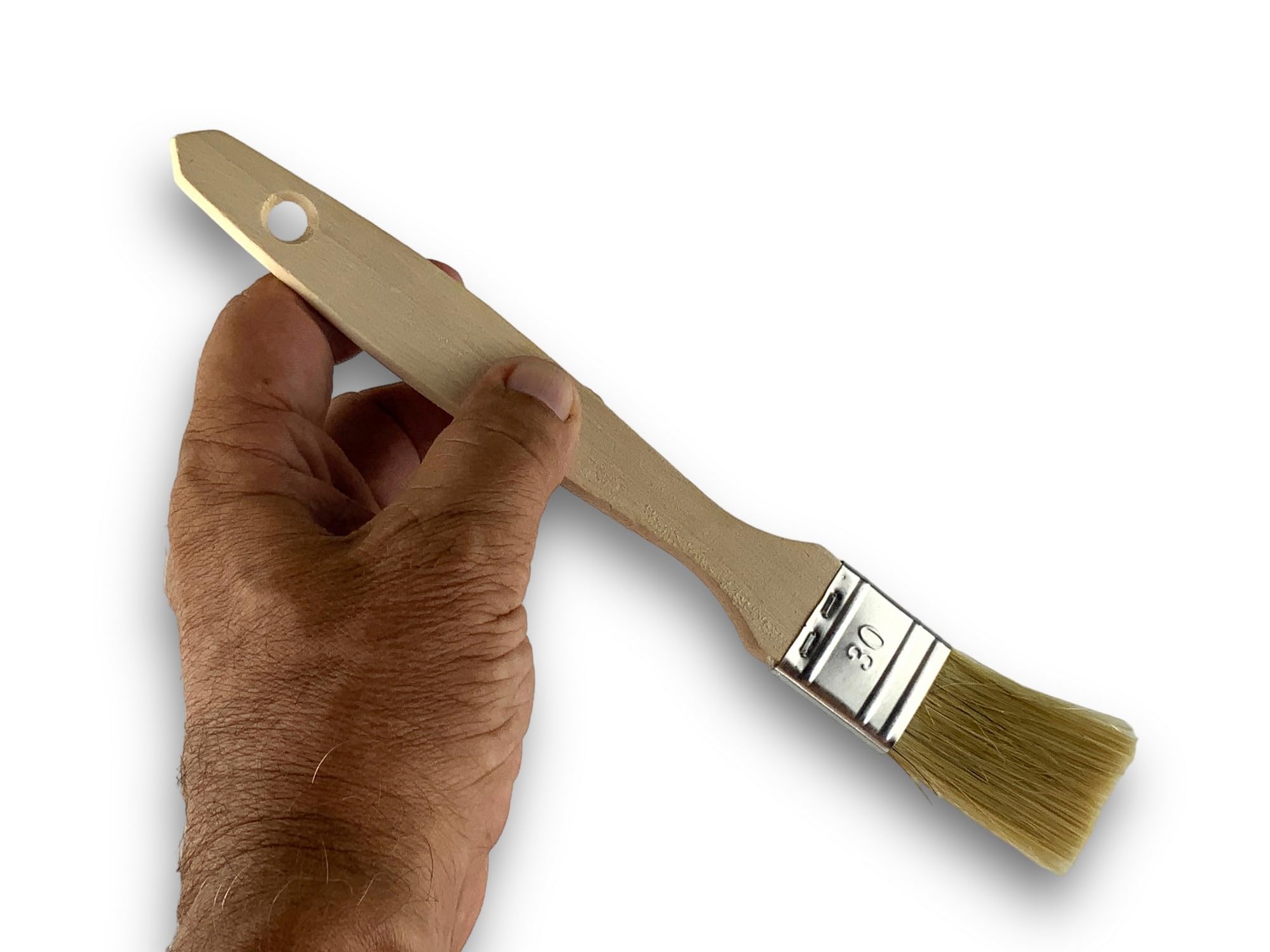 kibros-travaux-peinture-lot-12-pinceaux-queue-de-morue-30-mm-soie-blanche image 4