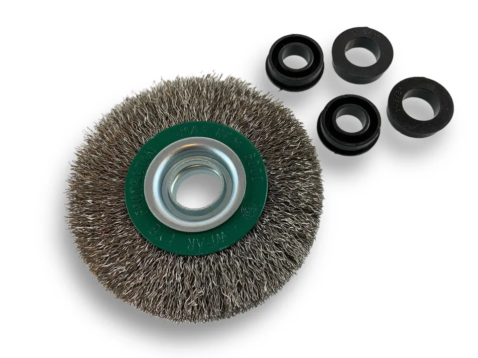 kibros-brosse-circulaire-touret-inox-souple-125-mm-2-rangs-x1 image 1