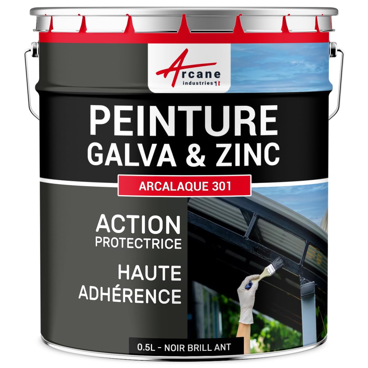 arcane-arcalaque-peinture-zinc-galva-noir-mat-2-5-l-ral-9005 image 6