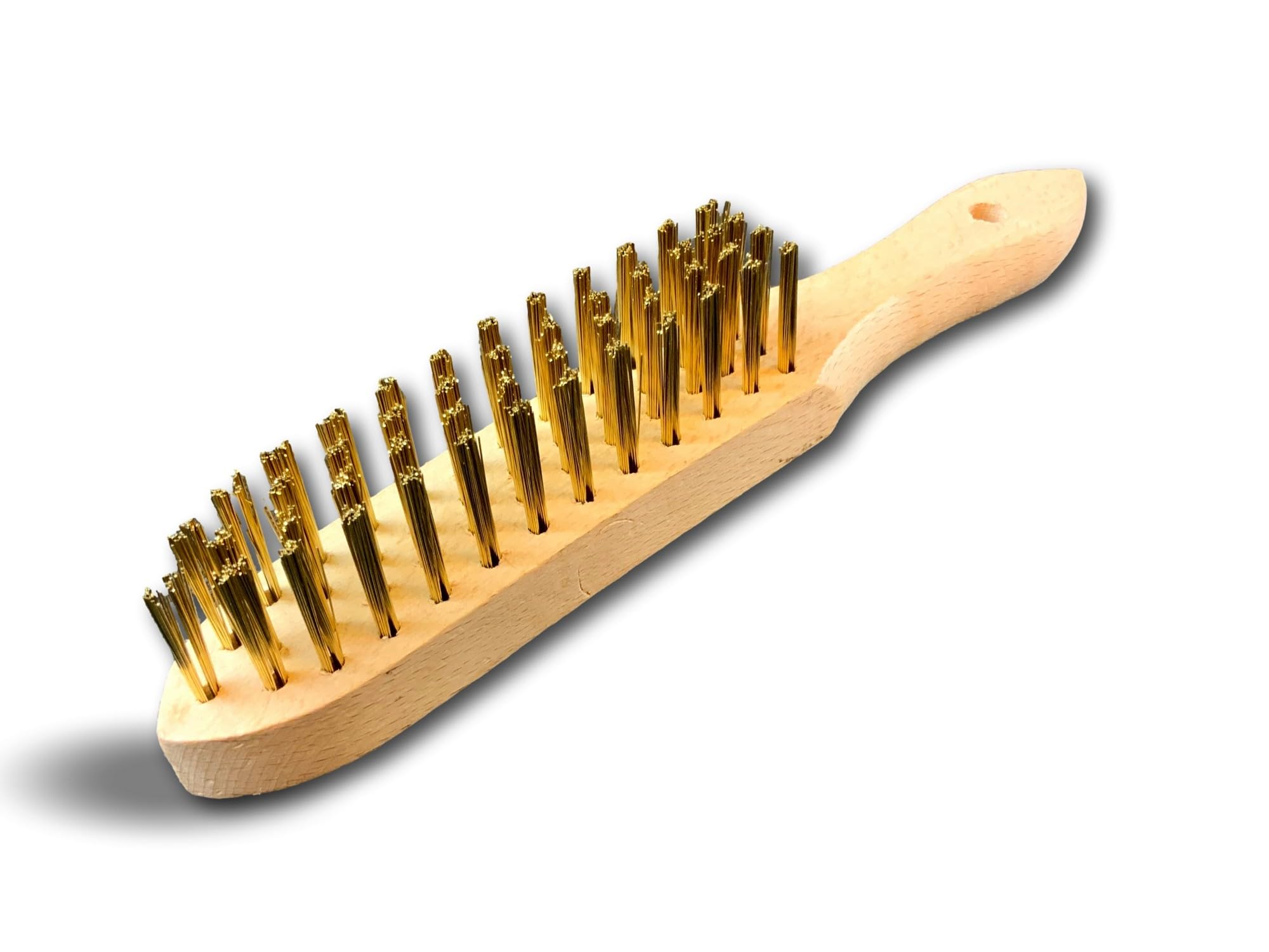 kibros-brosse-soudeur-laiton-4-rangs-manche-bois image 2