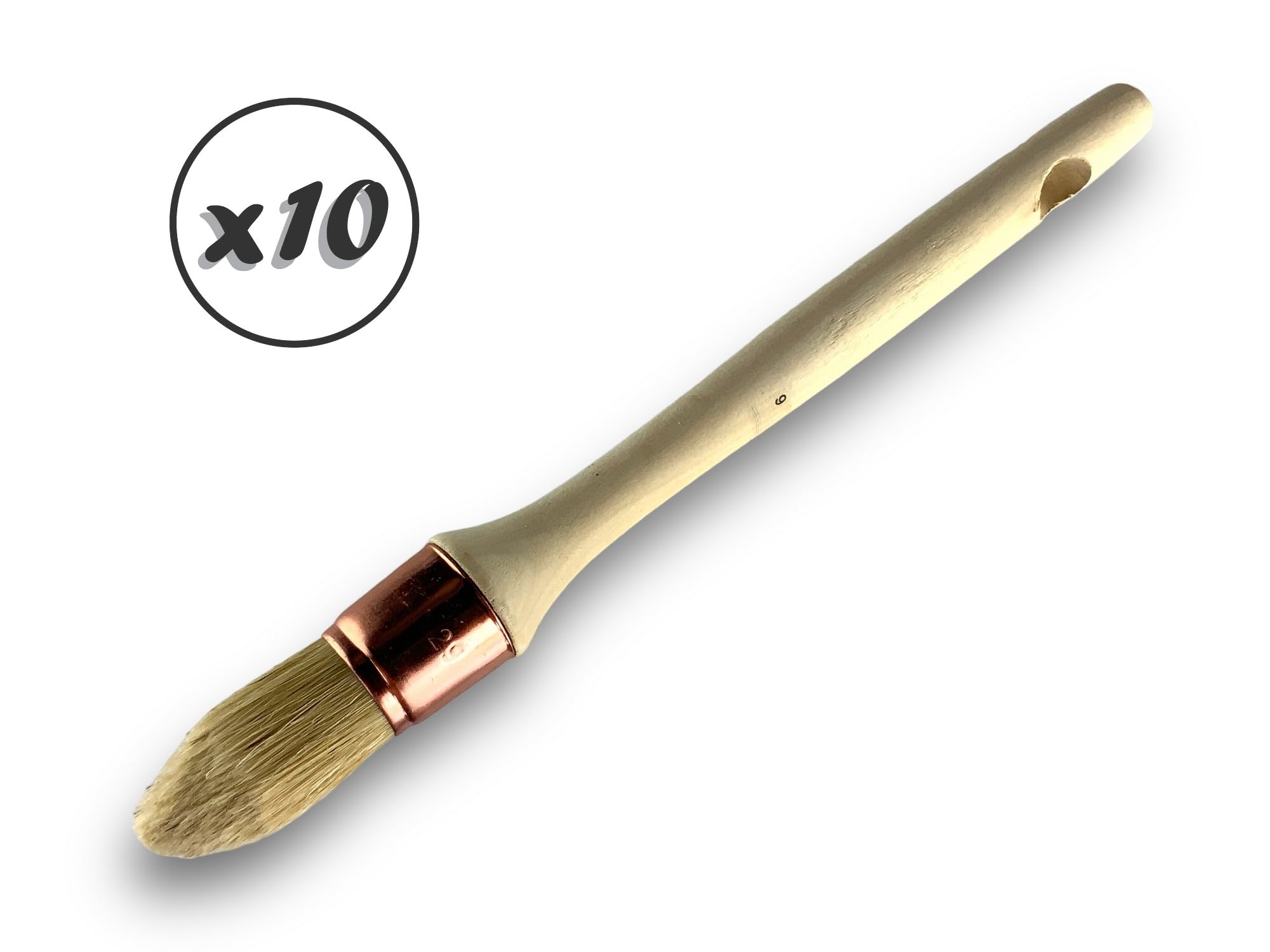 kibros-travaux-de-peinture-lot-10-pinceaux-pouce-soie-blanche-29-mm image 2