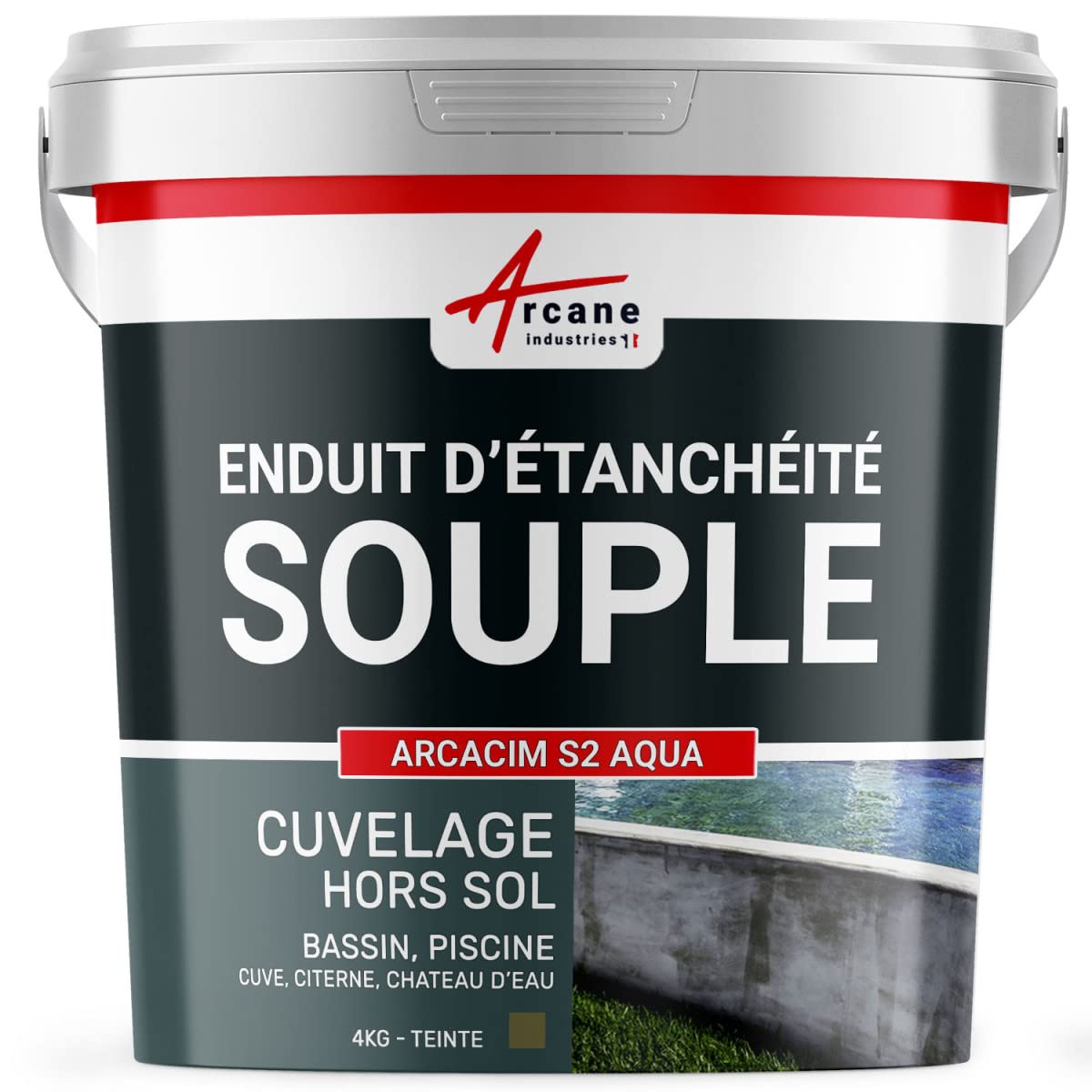 arcane-arcacim-s2-aqua-enduit-piscine-4-kg-gris-marron image 1