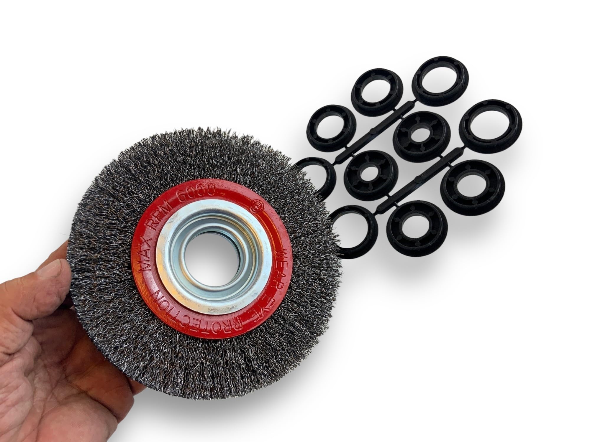 kibros-brosse-circulaire-touret-acier-150-mm-2-rangs-fil-dur image 3