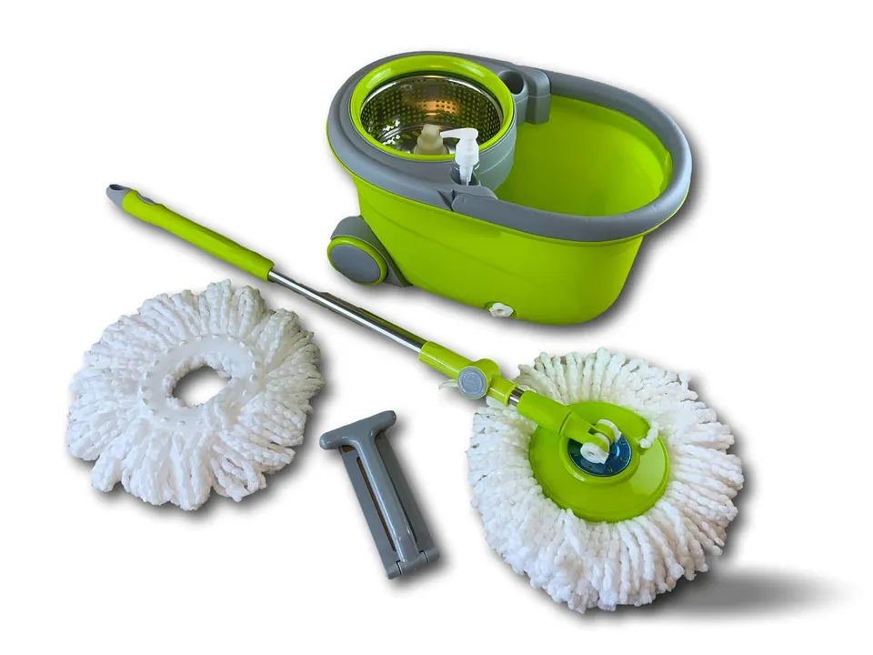 kibros-easy-mop-kit-seau-essoreur-10l-rotatif-balai-microfibre image 1