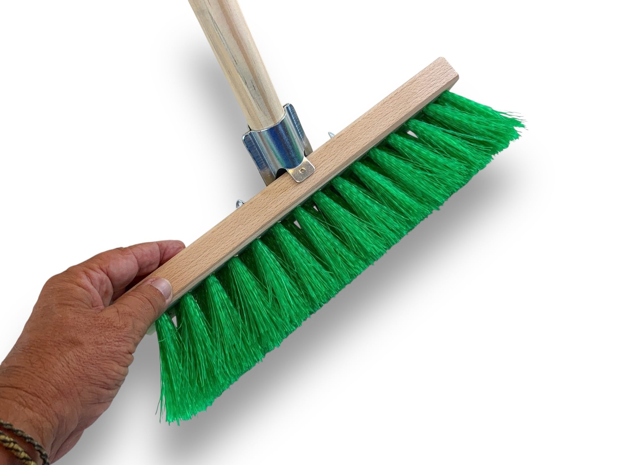 kibros-balai-cantonnier-32-cm-balai-ext-rieur-pvc-vert-avec-manche image 5