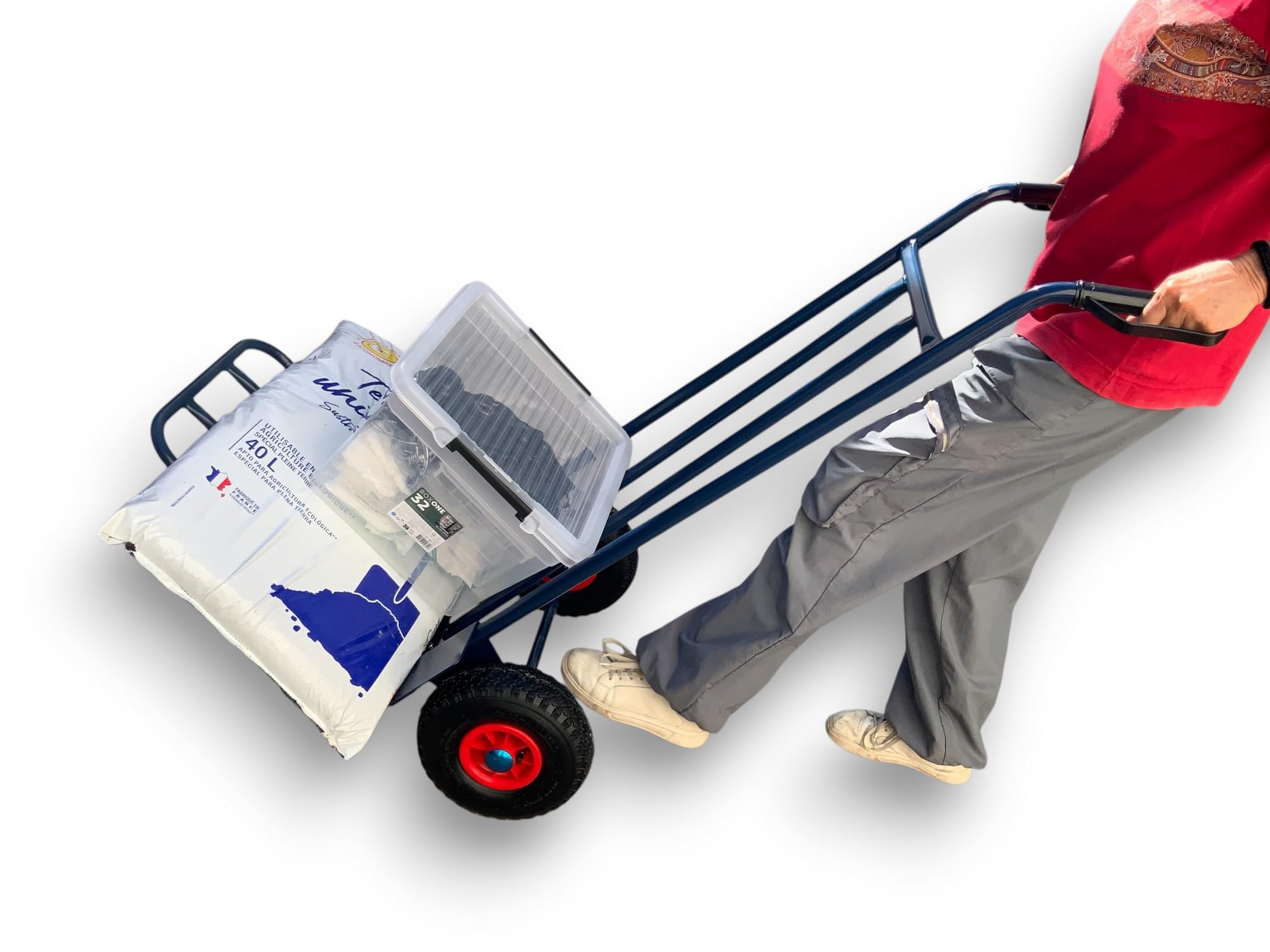 kibros-jardinage-chariot-diable-bleu-180-kg-plateau-pivotant image 7