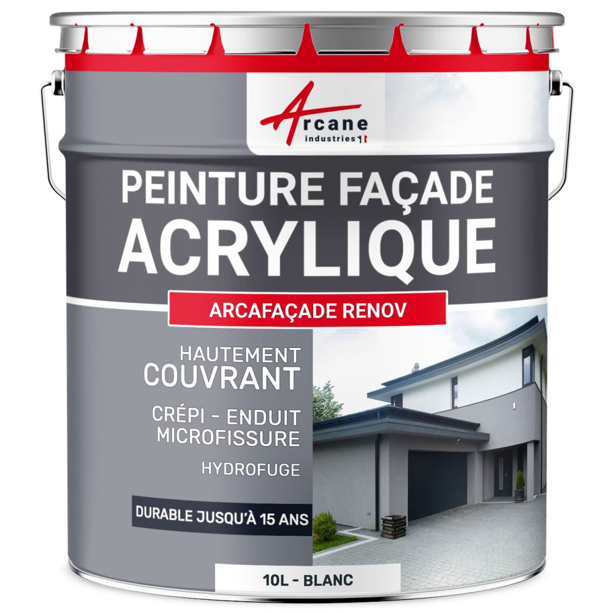 arcane-arcafa-ade-peinture-fa-ade-blanc-acrylique-10-l image 1