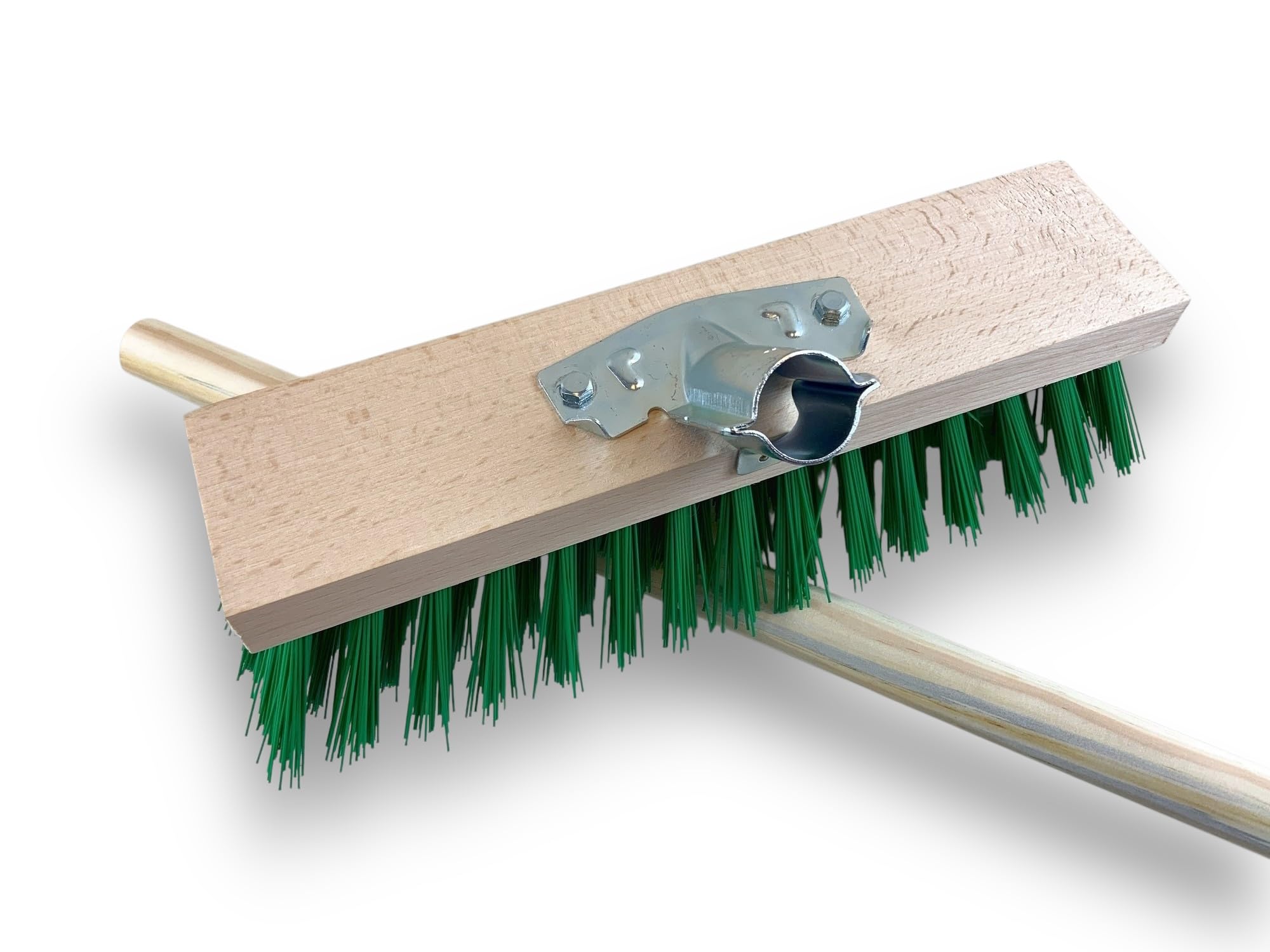 kibros-balai-cantonnier-32-cm-pvc-vert-balai-manche-bois-1-40-m image 1
