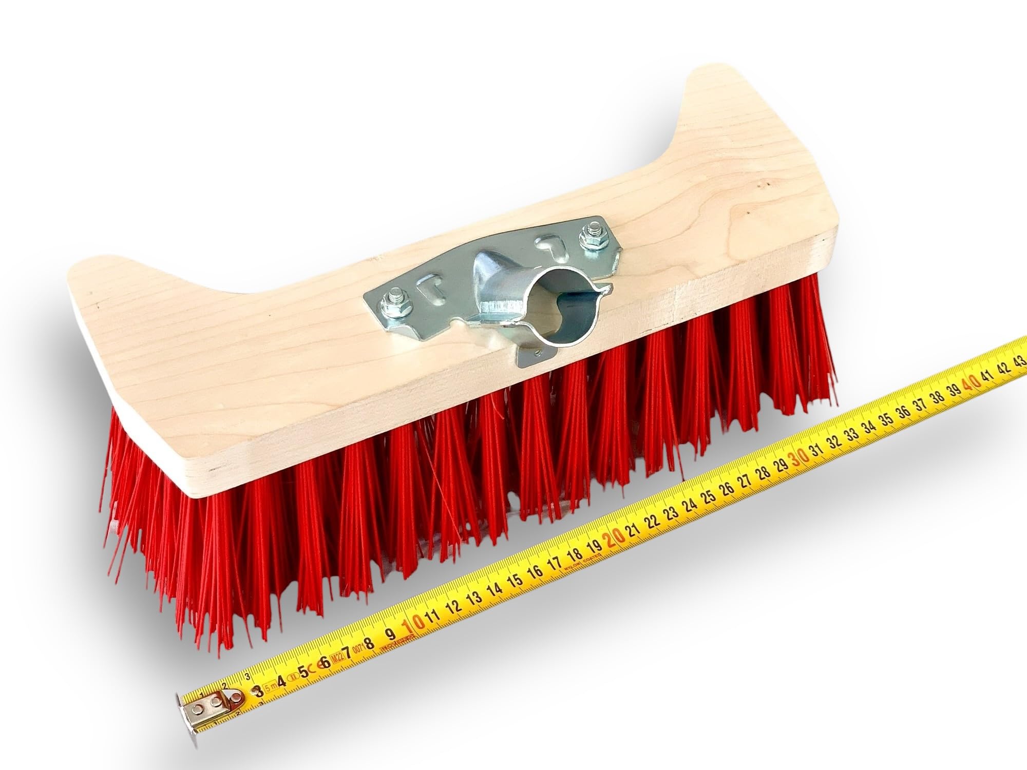 kibros-baldozer-32-cm-balai-cantonnier-pvc-rouge-avec-manche image 7