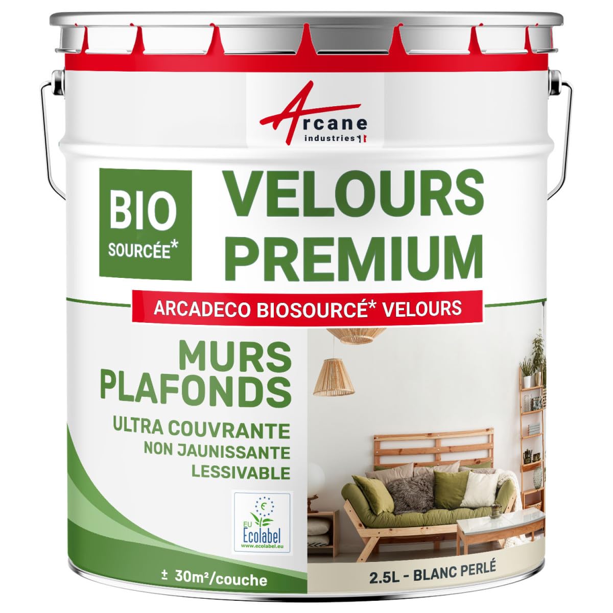 arcane-arcadeco-peinture-velours-2-5-l-blanc-perl-biosourc-e image 1