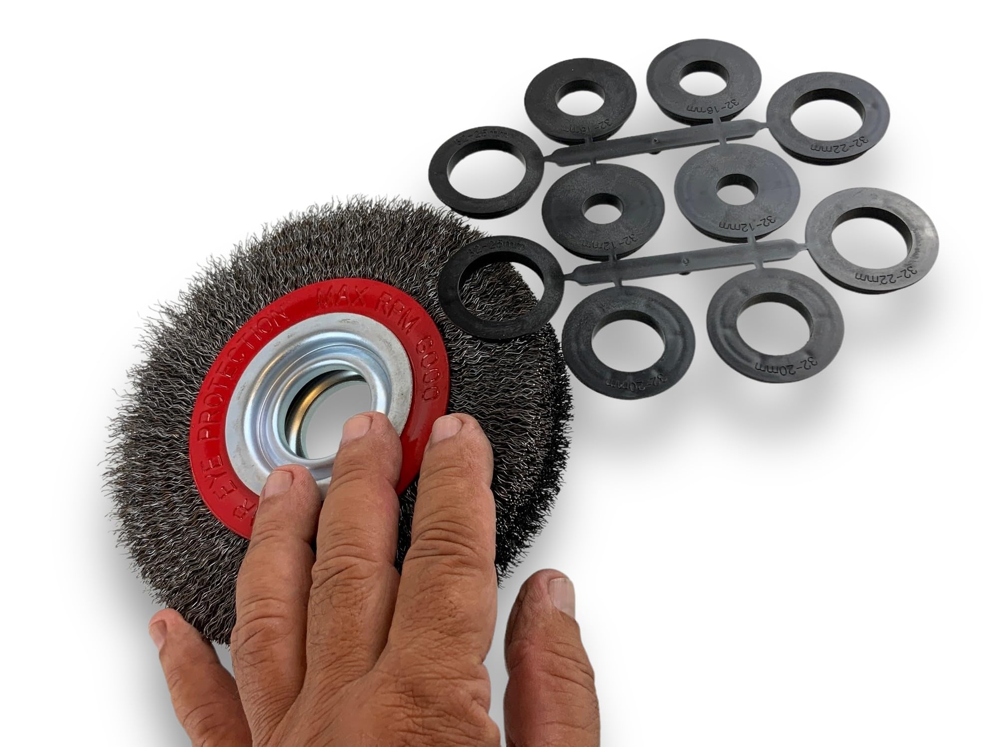 kibros-brosse-circulaire-touret-acier-150-mm-3-rangs-fil-souple image 4