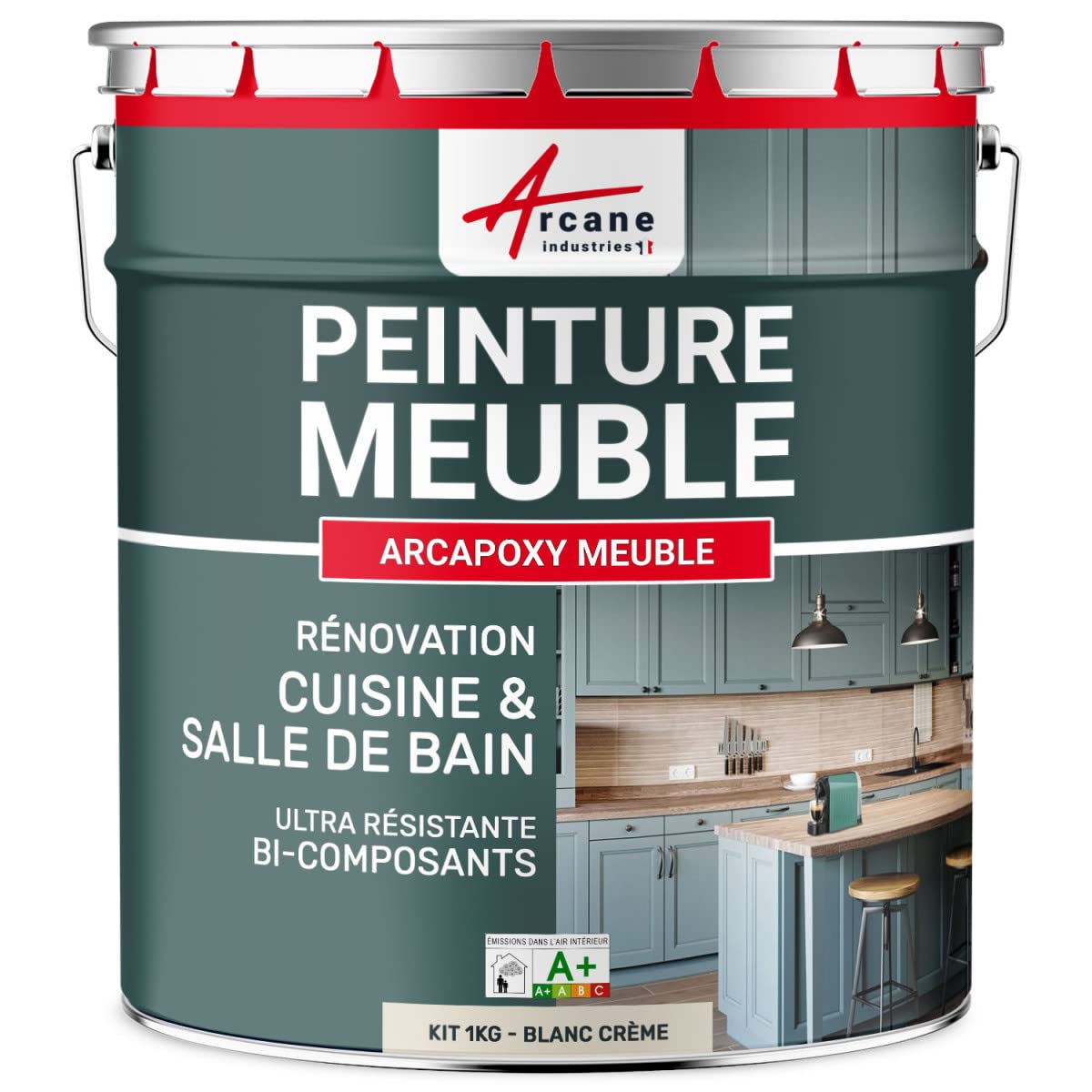 arcane-arcapoxy-peinture-meuble-blanc-cr-me-ral-9001-1-kg image 1