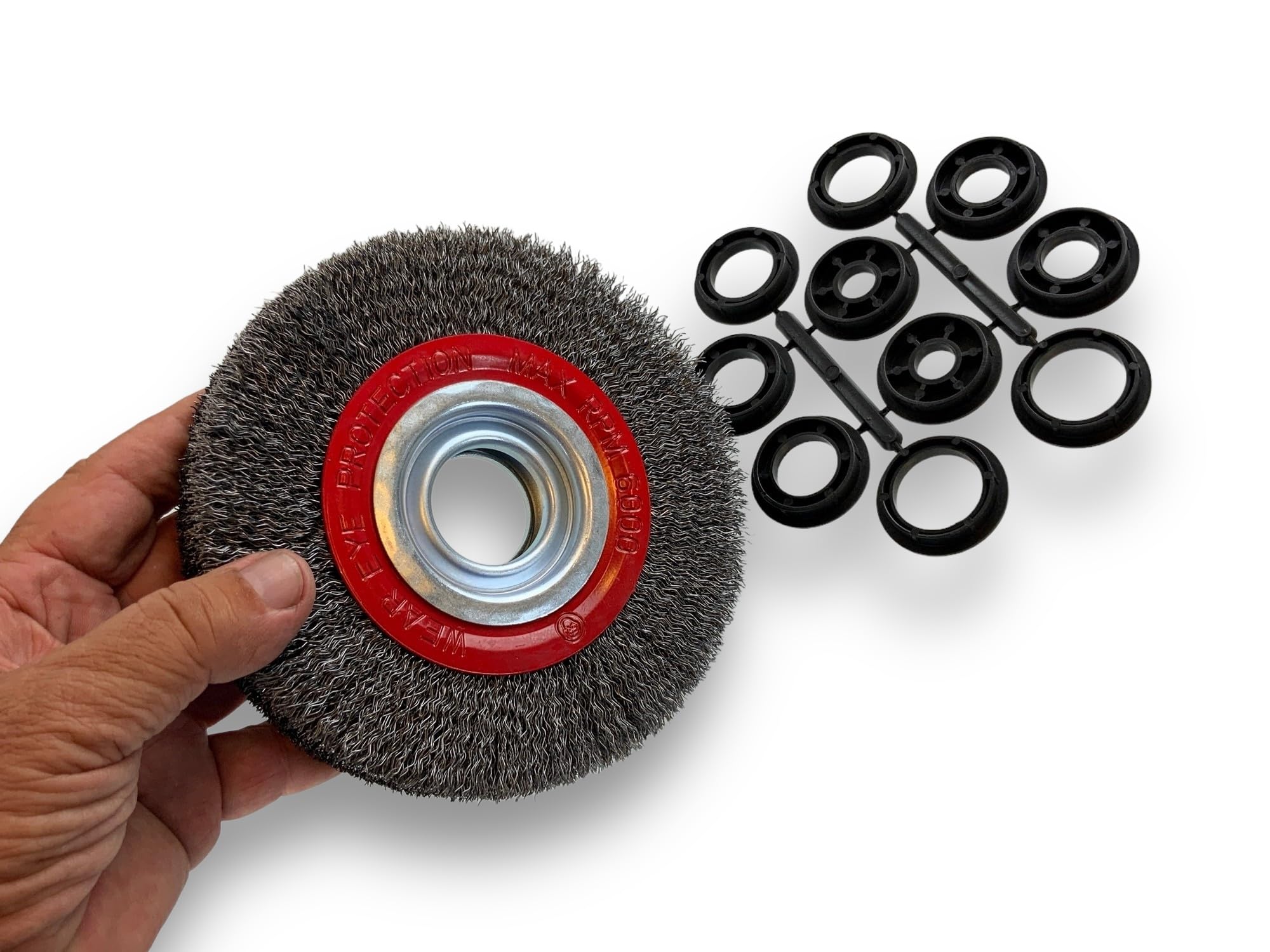 kibros-brosse-circulaire-touret-acier-150-mm-3-rangs-fil-souple image 3