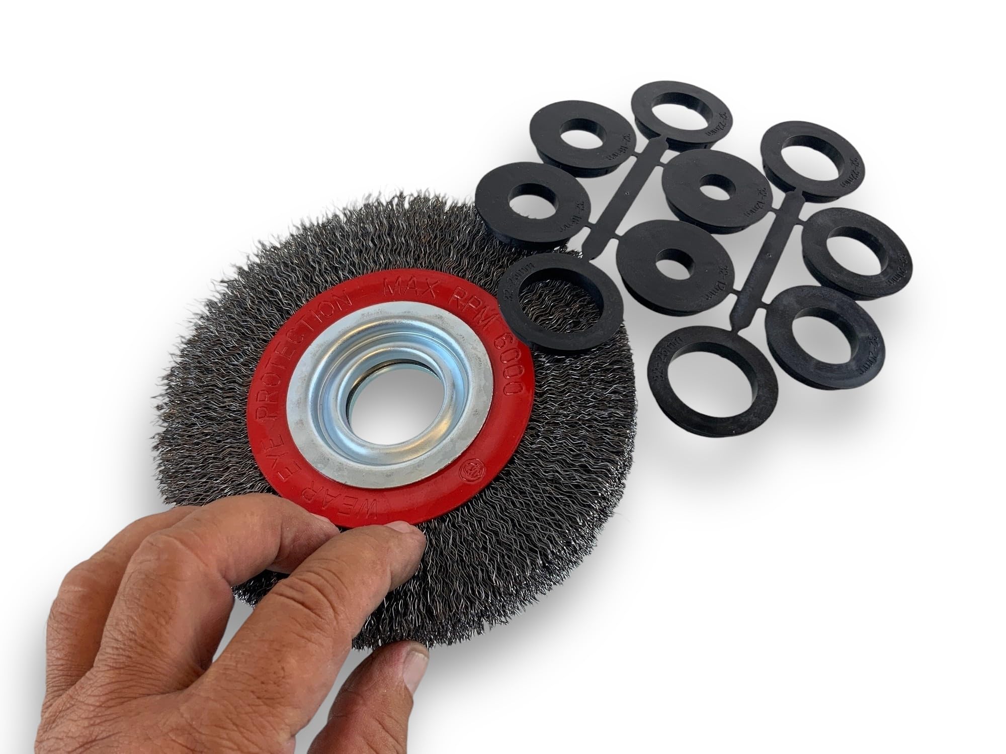 kibros-brosse-circulaire-touret-acier-150-mm-2-rangs-fil-dur image 4